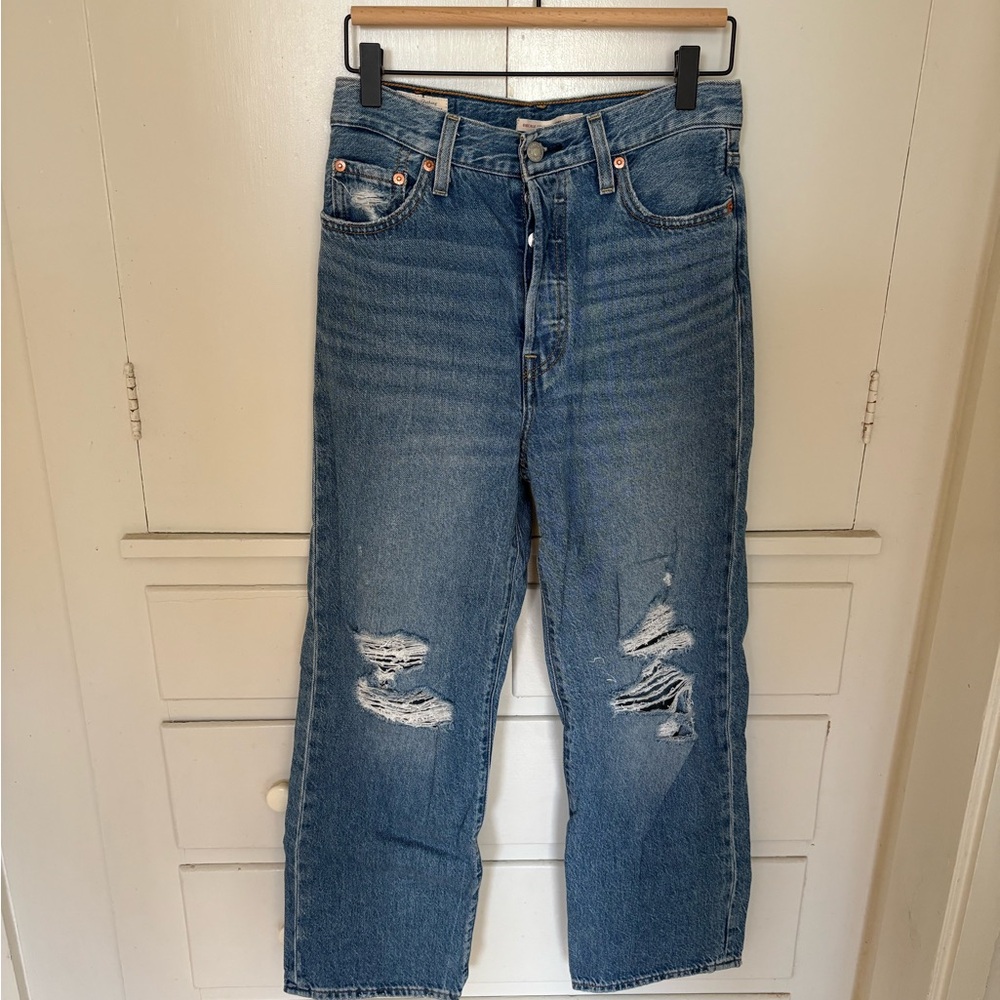 Levi's Blue Denim Jeans with Leather Patch